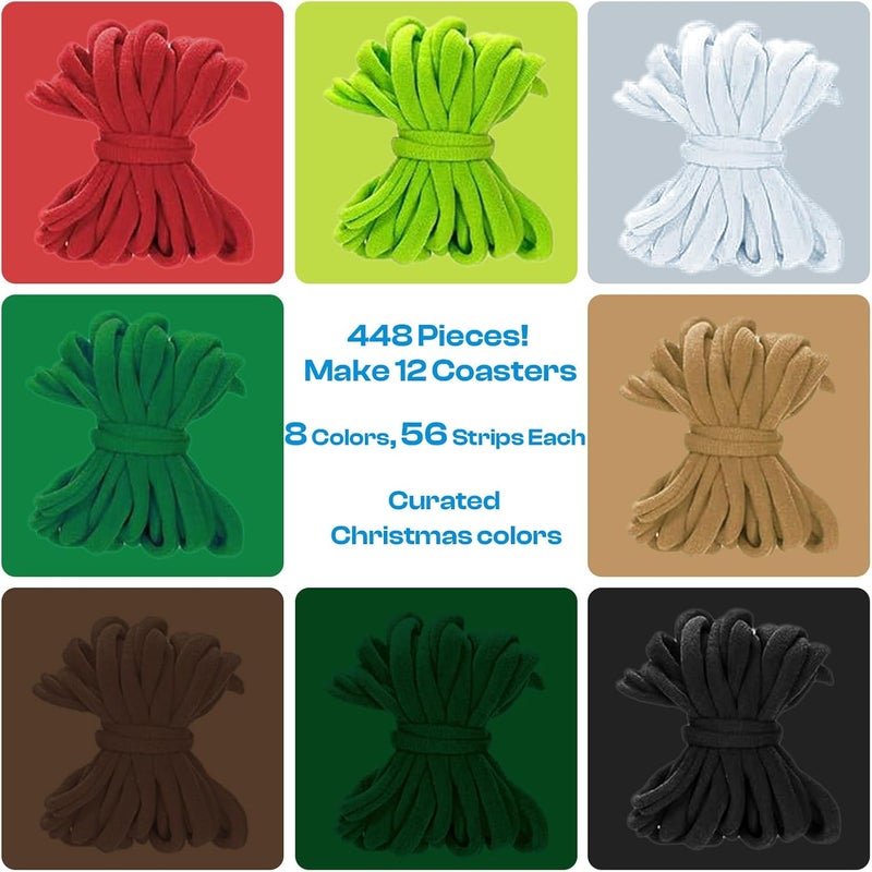 Caydo Christmas Weaving Loom Kit for Kids, Pot Holder Loom Kit for Girls 8-12, Include 448Pcs Weaving Loops(8 Colors), DIY Art and Craft Looms for Kid, Gift for Christmas & Craft-Loving Kids Age 8-12 - Image 2